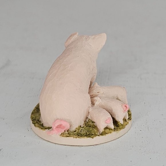 Vintage Peter Fagan Pig Mom Piglets Miniature Figurine Scotland *CHIP* - Picture 9 of 10